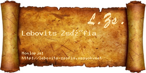 Lebovits Zsófia névjegykártya